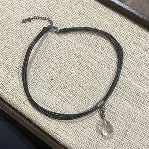 Silpada leather necklace-crystal pendant. Used to sell used for display🌸